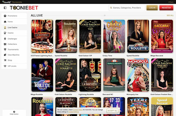 Tooniebet All Live Casino