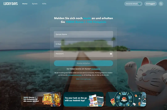 Registration page