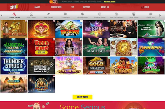 Spinit Casino Popular Games