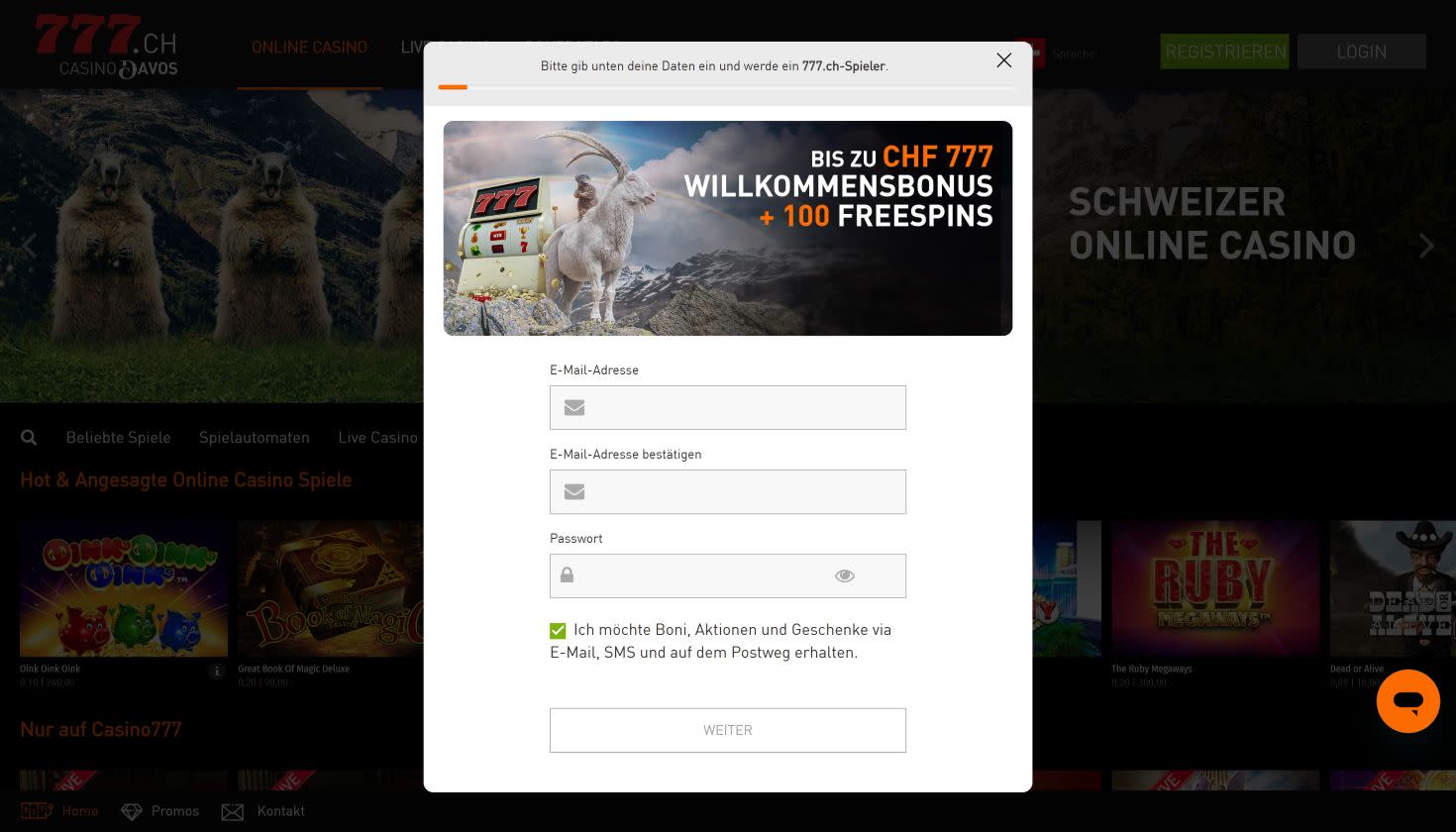Casino777 Registrierung