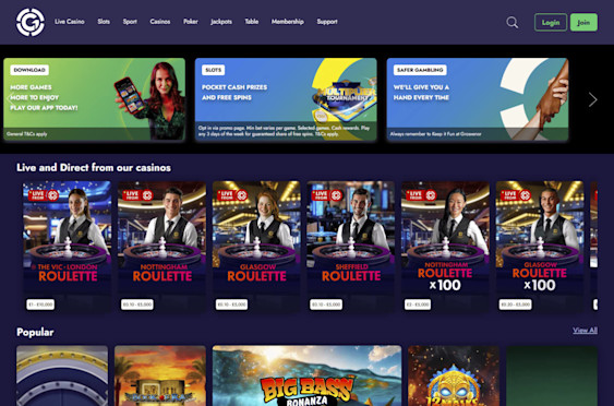 Grosvenor Casino Screenshot 1