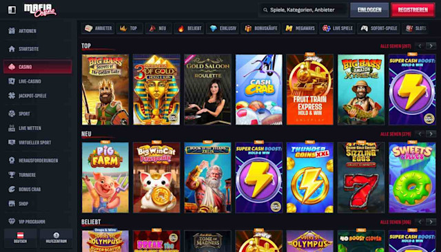 MafiaCasino Homepage