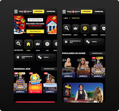 Lobby de jeux et casino en direct Swiss4Win