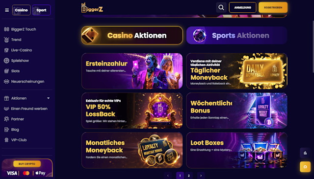 Bonusangebote des BiggerZ Casinos