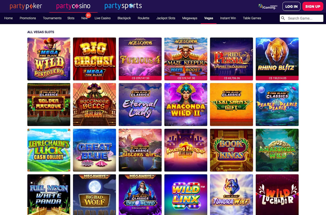 PartyCasino Ontario Vegas Slots