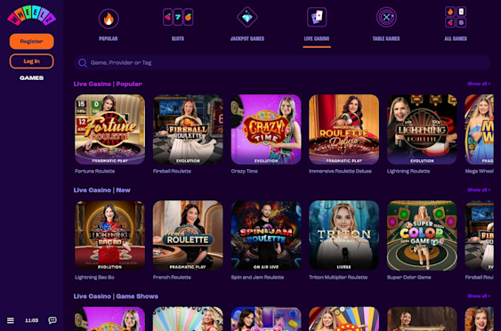 Wheelz casino screenshot 3