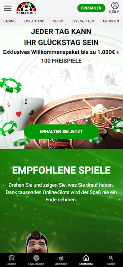 Zodiacbet Mobile View