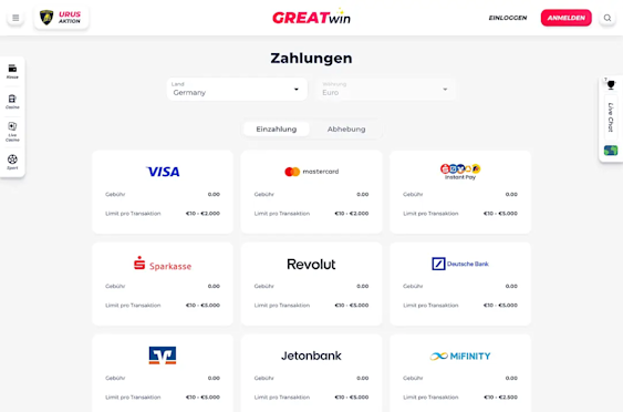 Overview of payment methods