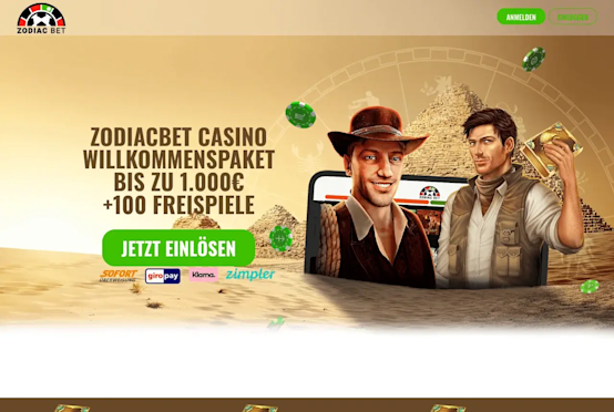 Landing page with welcome bonus
