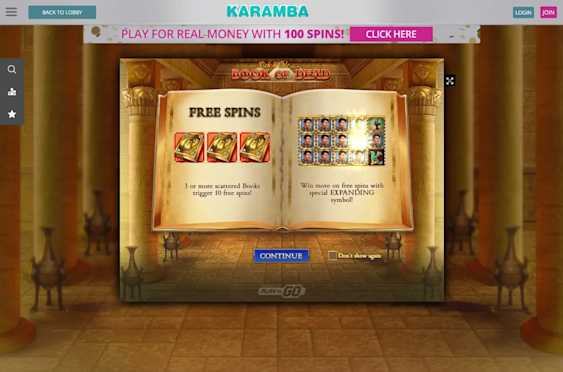 Karamba Casino screenshot 3