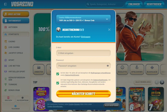 Registration page