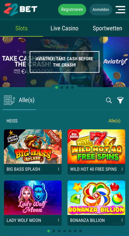Mobile Ansicht von 22bet