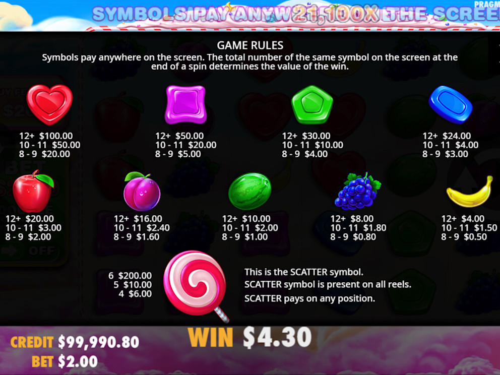 Sweet Bonanza screen 3