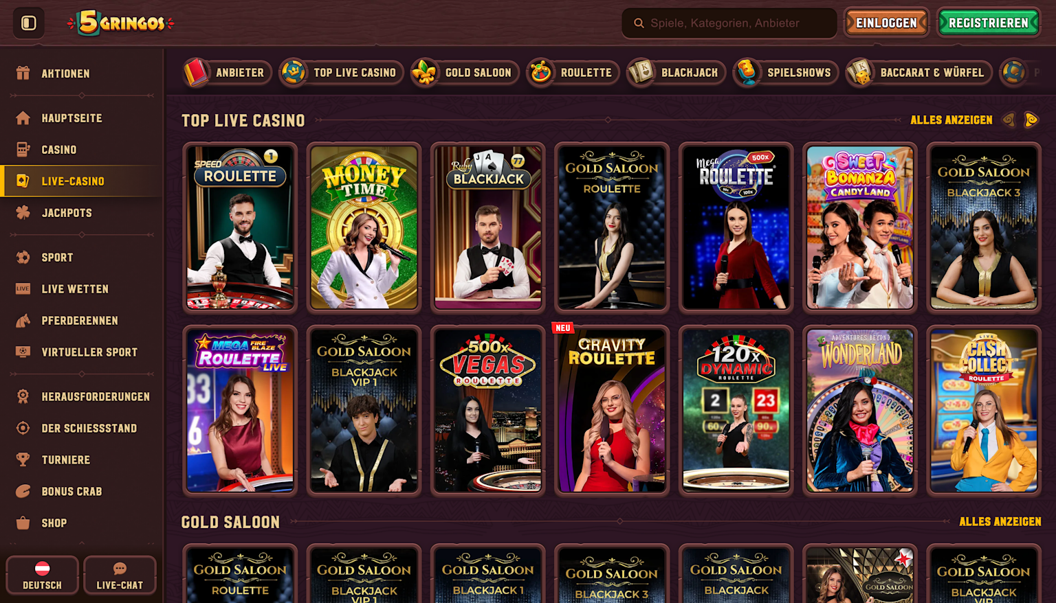 5Gringos Casino Live Casino