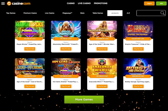 Casino.com jackpots