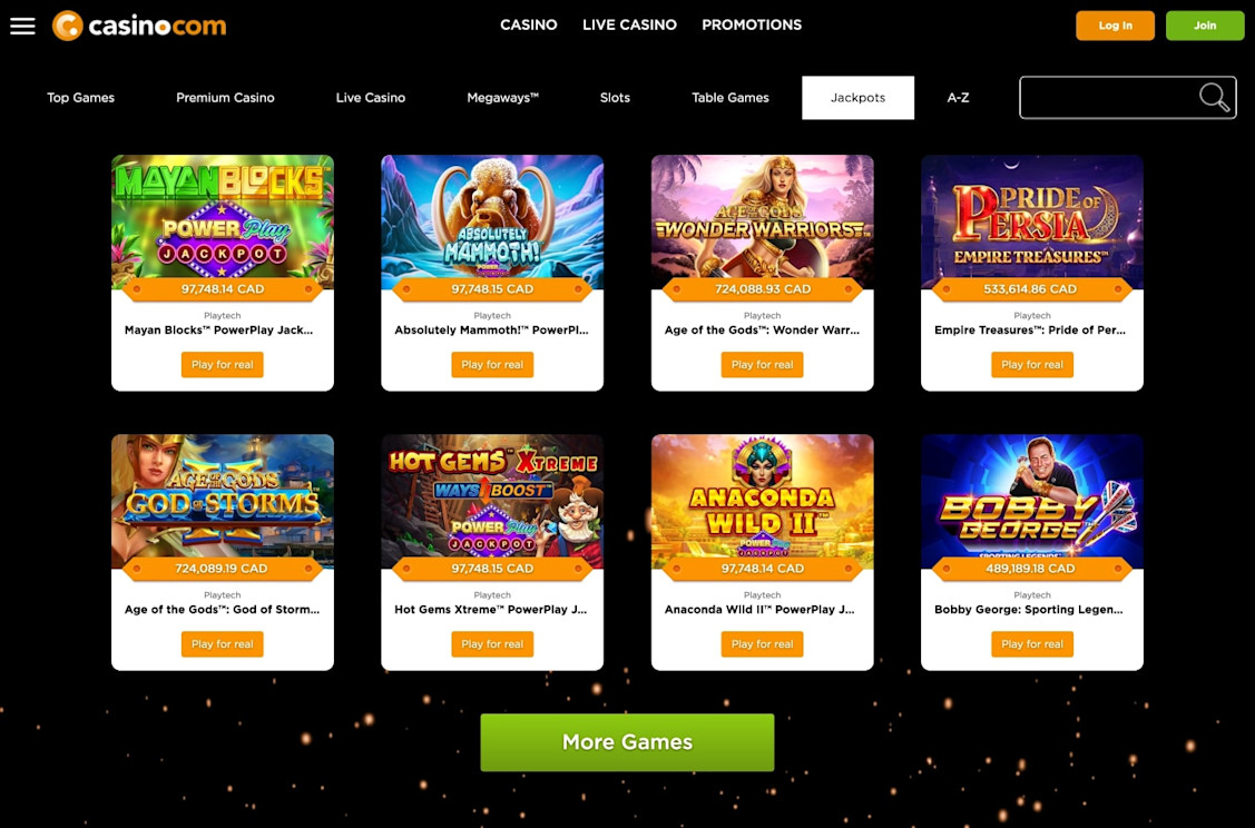 Casino.com jackpots