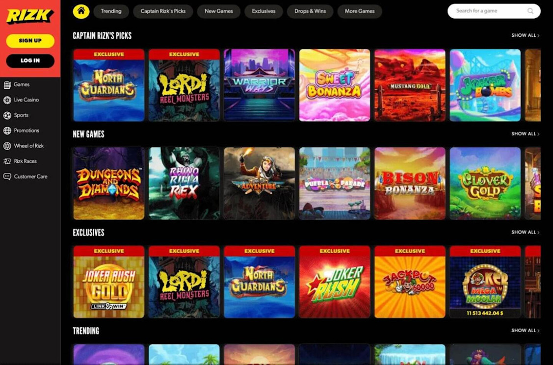 Rizk Casino Games