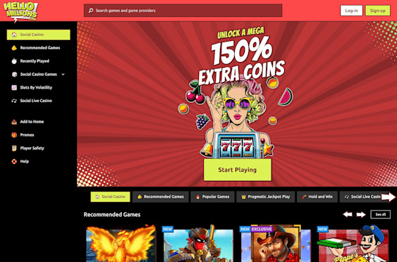 Hello Millions casino screenshot 1