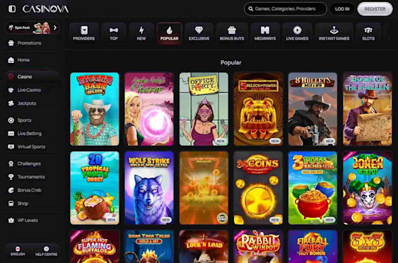 Casinova casino screenshot 5