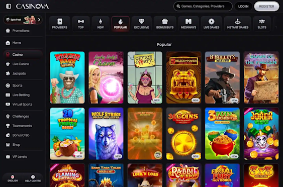 Casinova casino screenshot 5