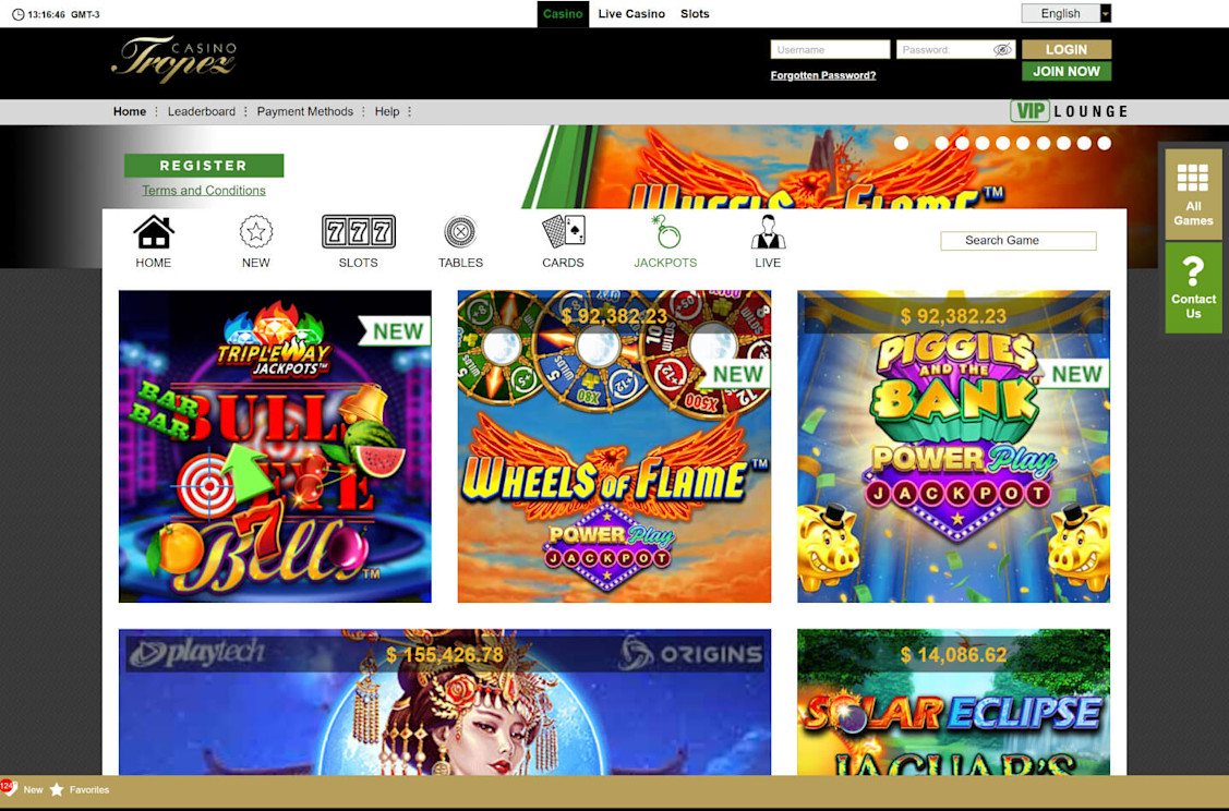 Tropez Casino Screenshot 1