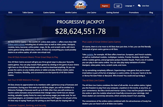 All Slots Casino Progressive Jackpot