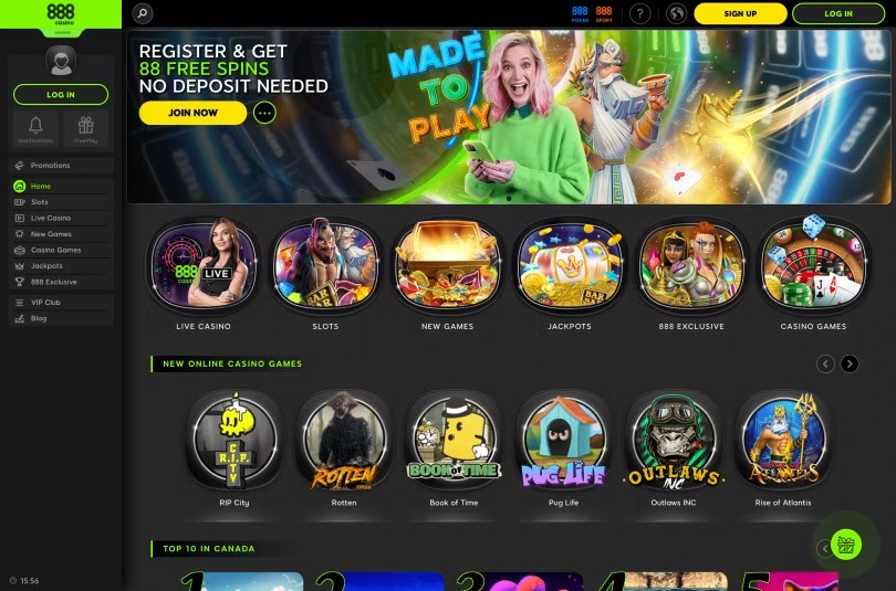 888 Casino Review Homepage