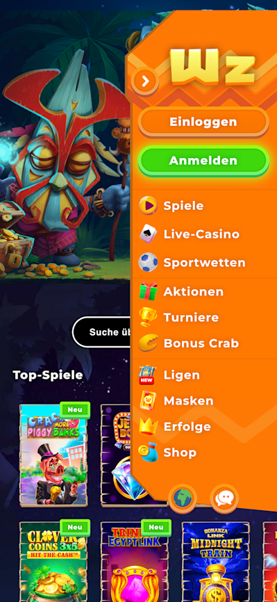 Wazamba Casino Mobile View