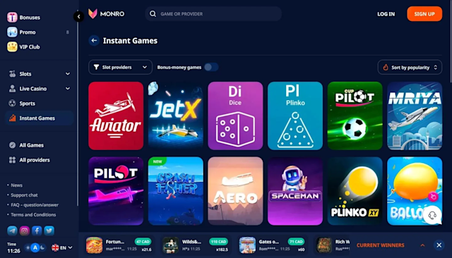 Monro - Instant play games