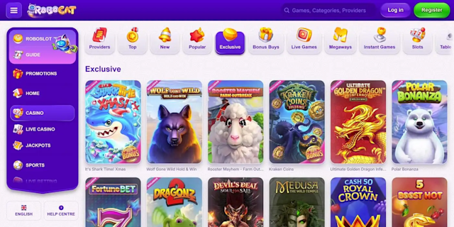 Robocat casino exclusive games