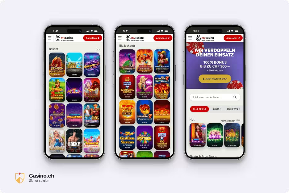 Capture d'écran mobile de mycasino