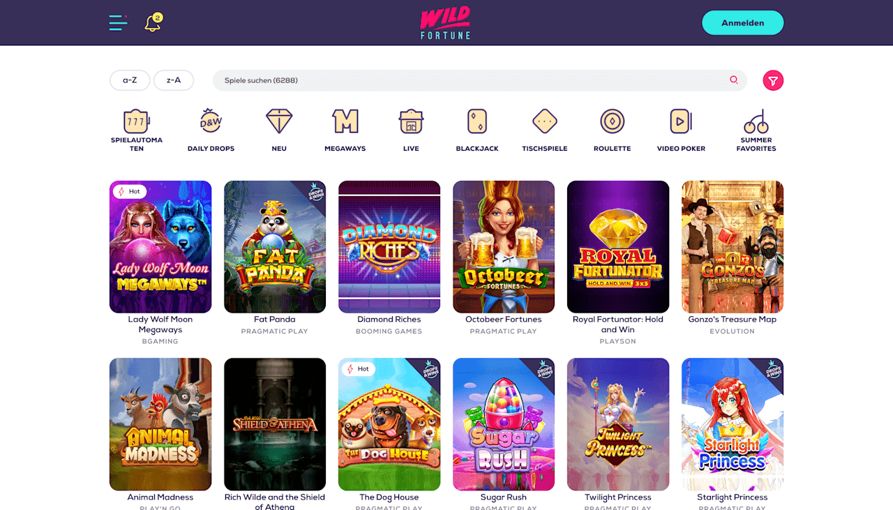 Wild Fortune Casino Games