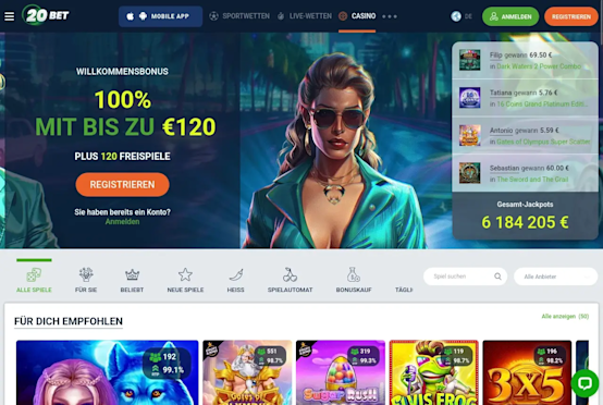 Landing page with welcome bonus
