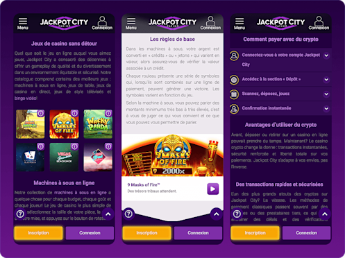 Jackpot City captures d'écran mobile