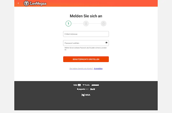Registration page