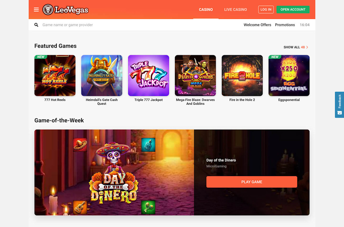 LeoVegas Screenshot 2