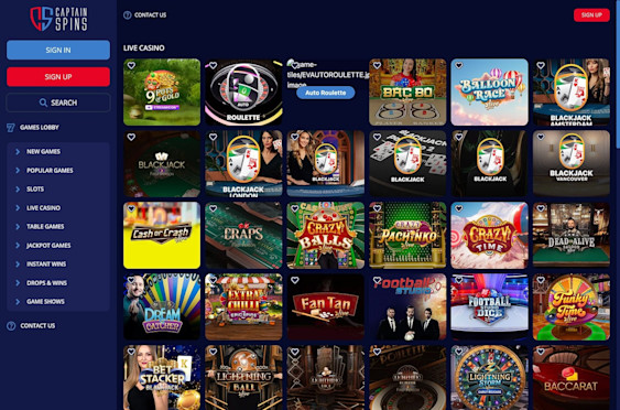 Captain Spins casino screenshot 4
