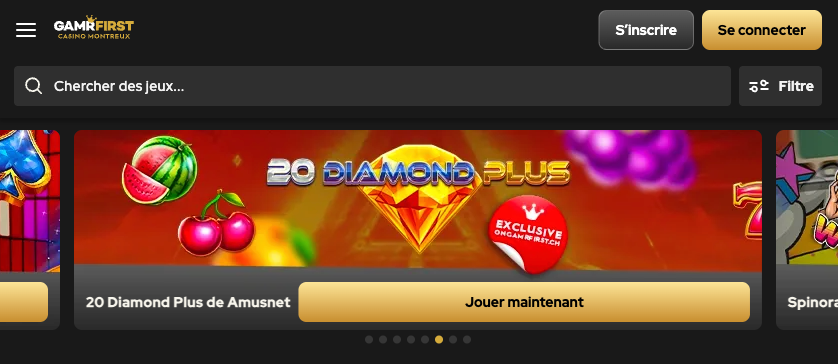 Étape une pour ouvrir un compte sur GAMRFIRST