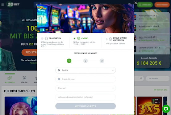 Registration page