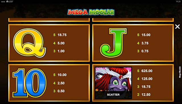 Mega Moolah screen 3