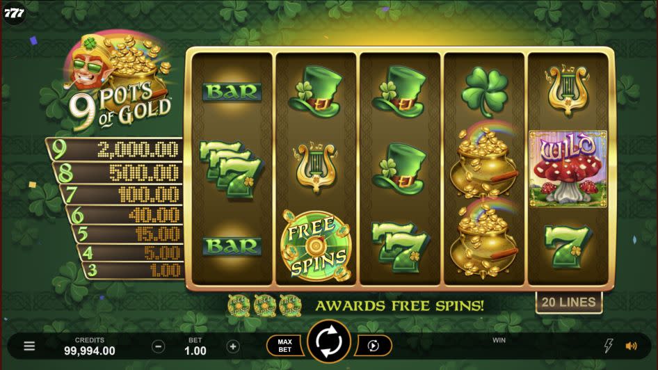 9 Pots of Gold mobile slot game