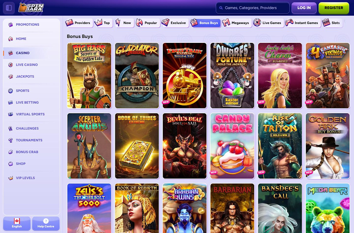 Spinbara Casino sreenshot 4