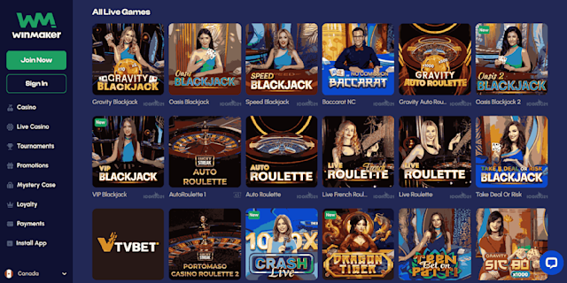List of live games on Winmaker