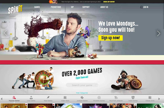 Spinit Casino Homepage