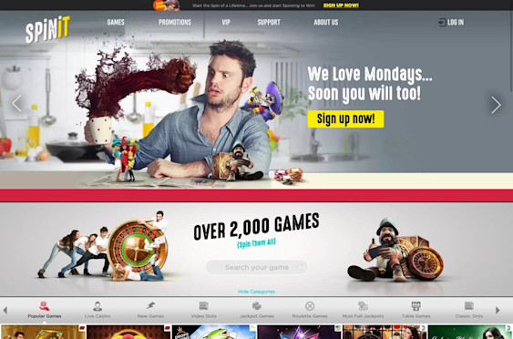 Spinit Casino Homepage