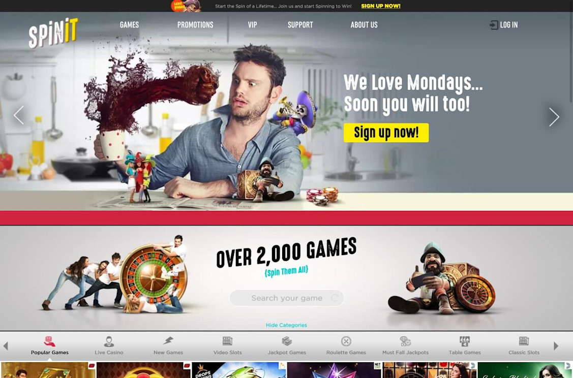 Spinit Casino Homepage