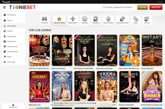 Tooniebet Top Live Casino