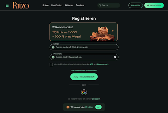 Registration page