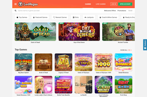LeoVegas Screenshot 1