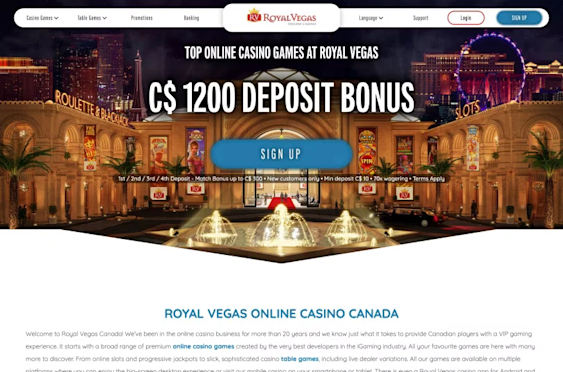 Royal Vegas Review Homepage